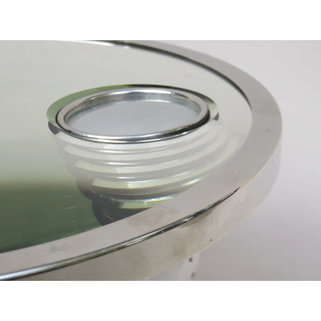 French Art Deco Nickel Le Mirophar Wall Mirrors with Magnifying Element & Light from Brot, Set of 2 For Sale - Image 9 of 18