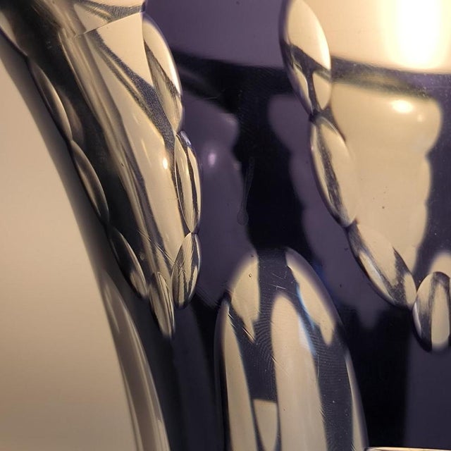 Art Deco Cut Glass Vase attributed to Johann Oertel for Carl Meltzer & Co., 1925 For Sale - Image 4 of 14