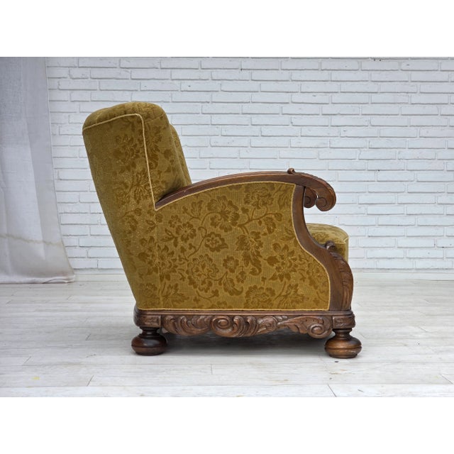 1960s Danish Oak and Wool Armchair, 1960s For Sale - Image 5 of 18