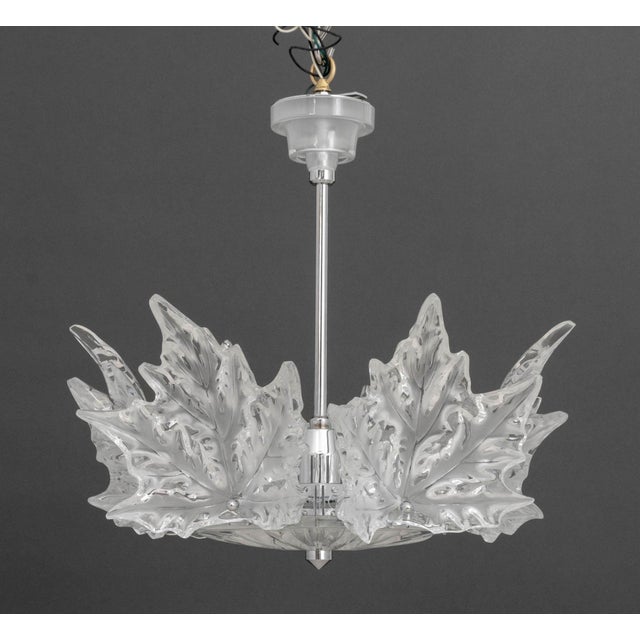 Glass Lalique Crystal "Champs-Elysees" Two-Tier Chandelier For Sale - Image 7 of 13