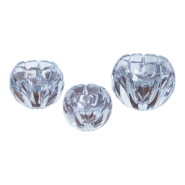 Vintage Graduated Crystal Lotus Tulip Bowls by Claus Josef Riedel, Set of Three (3) For Sale