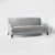 Vintage slope arm sofa in light gray velvet by Kravet. Embellished with chrome tack detail along the base. * Areas of...