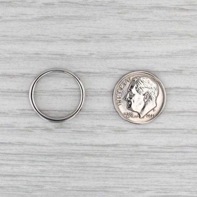 Modern 0.30ctw Diamond Wedding Band 14k White Gold Size 4.75 Stackable Ring For Sale - Image 3 of 8