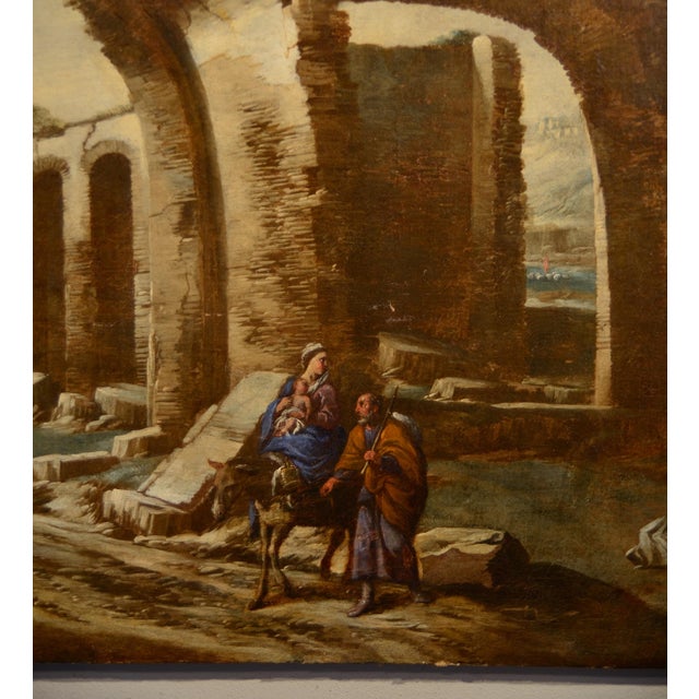 Baroque Circle of Antonio Travi / Il Sestri, Return from the Flight Into Egypt, 1650, Oil on Canvas For Sale - Image 3 of 15