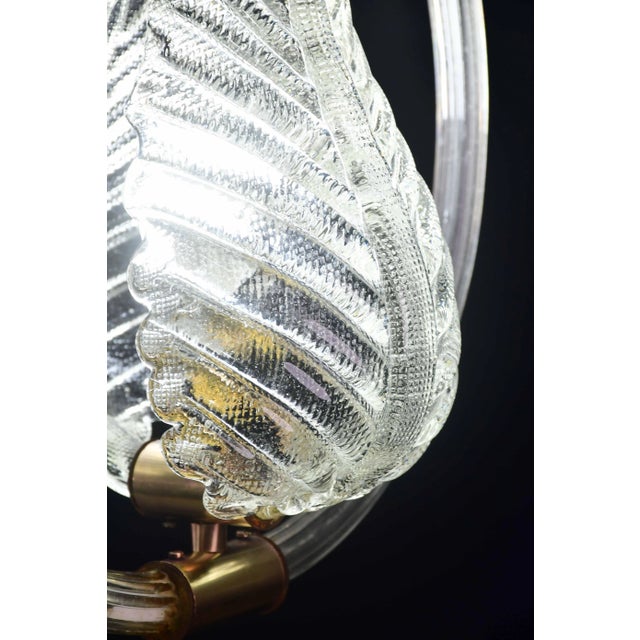 Lovely Transparent Art Decò Barovier E Toso Pendant Light Murano Glass, 1940s For Sale - Image 13 of 14