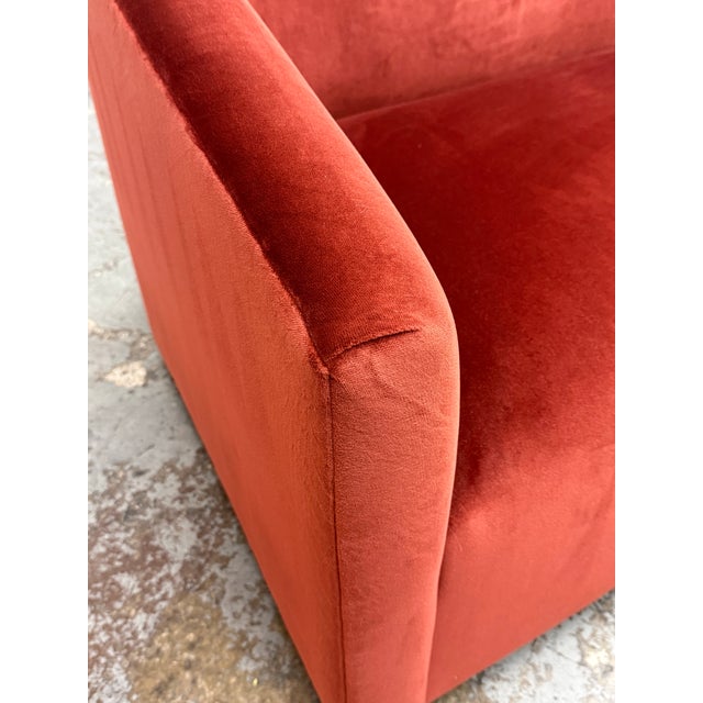 Red Room & Board Ada Velvet Sofa For Sale - Image 8 of 12