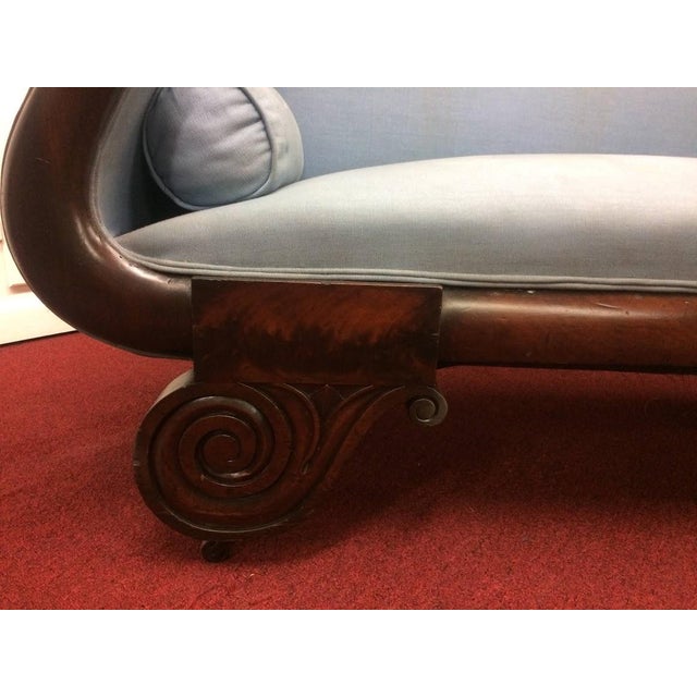 Antique Empire Settee, Mahogany Frame Settee For Sale - Image 4 of 6