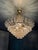 Glass Vintage Hollywood Regency Gilt Metal & Faceted Crystal Basket Chandelier For Sale - Image 7 of 7