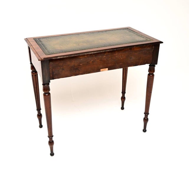 19th Century Antique William IV Leather Top Writing Table, 1830 For Sale - Image 5 of 11