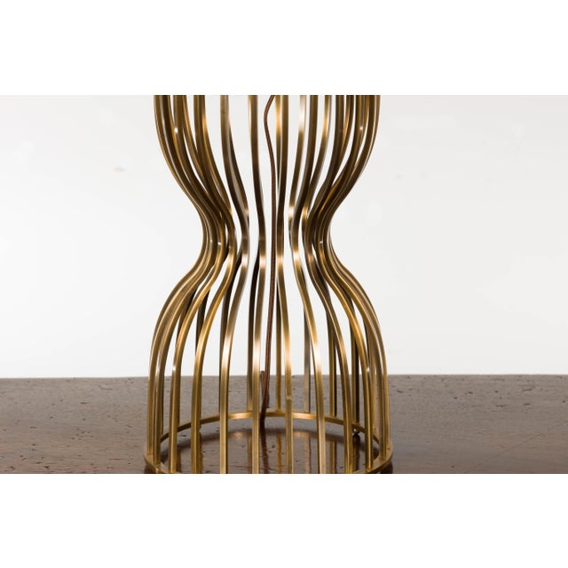 Mid 20th Century Italian Brass Hourglass Shaped Single Light Lamp, US Wired For Sale - Image 11 of 12