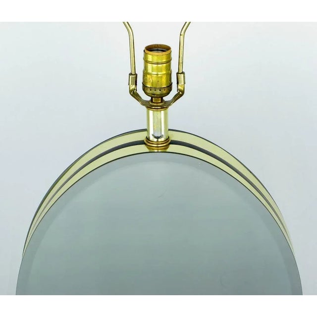 Oval Beveled Mirror Table Lamps - a Pair For Sale In Chicago - Image 6 of 7