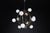 Black Mid-Century Chandelier in Brass and 12 Opaline Globes from Stilnovo, Italy 1950s For Sale - Image 8 of 17