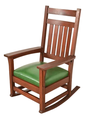 Stickley Brothers Style Antique Mission Oak Arts & Crafts Rocking Chair, Circa 1900