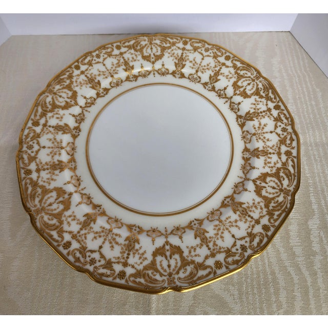 Haviland & Co. Antique Gilded Age Wm. Guerin Limoges Gold Encrusted Dinner Plates - Set of 11 For Sale - Image 4 of 18