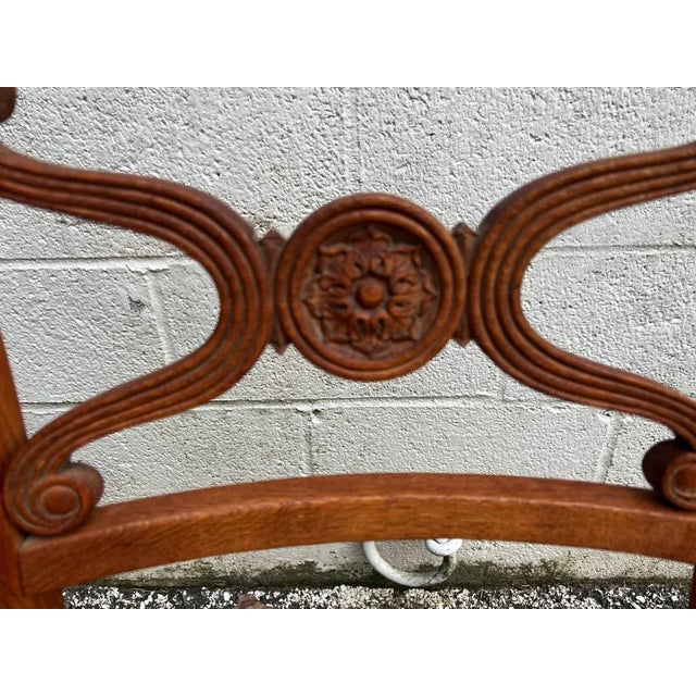 19th Century Antique English Regency Style Solid Oak Side Chair For Sale - Image 5 of 12