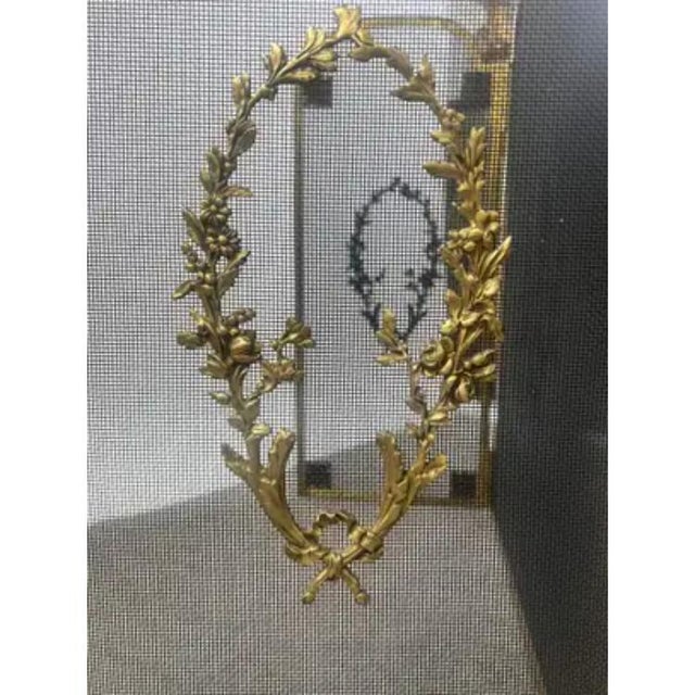 Vintage French Provincial Louis XVI Style Brass Trifold Mesh Screen Fireplace For Sale - Image 13 of 13