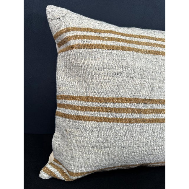 Turkish Hemp Pillow Cushion Natural Beige Yellow Cushion Cover 20x20 #30661 Enhance your home decor with our Kilim Pillow...