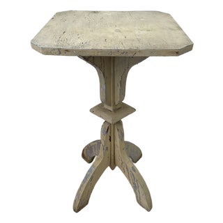 Antique Primitive Painted Wood Side Table For Sale