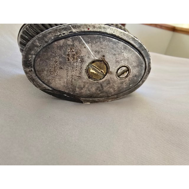 Silver Vintage Ronson Queen Anne Silver-Plated Table Lighter For Sale - Image 8 of 11