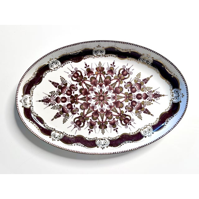 Enamel Tray with Screen-Printed Floral Decoration from Arta, Austria, 1960s For Sale - Image 11 of 11