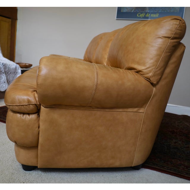 Chateau d'Ax Italian Leather 3 Seater Sofa For Sale - Image 9 of 18