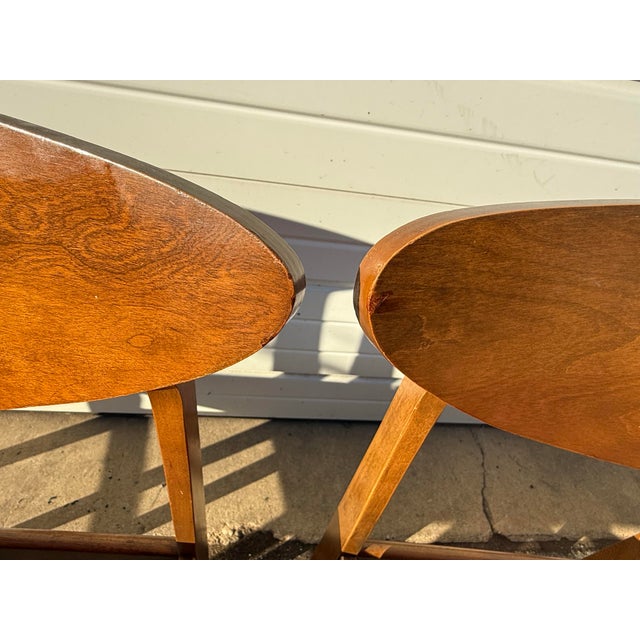 Set of 4 Mid-Century Modern Walnut Shell Back Dining Chairs For Sale - Image 11 of 12