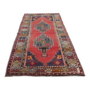 Vintage Turkish Carpet - Large Area Rug 4'3" X 7'6"