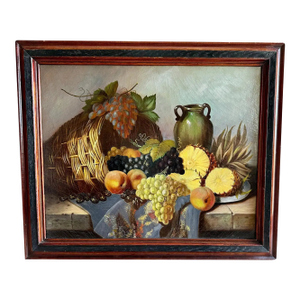 19th Century Oil on Canvas Fruit Still Life