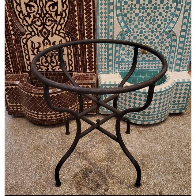 White 24" All White Moroccan Mosaic Side Table For Sale - Image 8 of 8