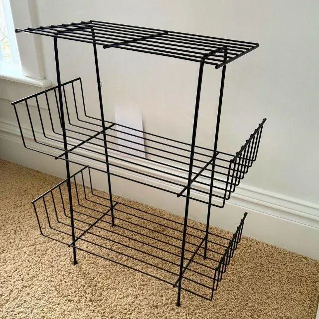 【SALE】vintage iron shelf 1180*800*310 1960s Wrought Iron Three-Tier Shelf or Etagere, After Tony Paul