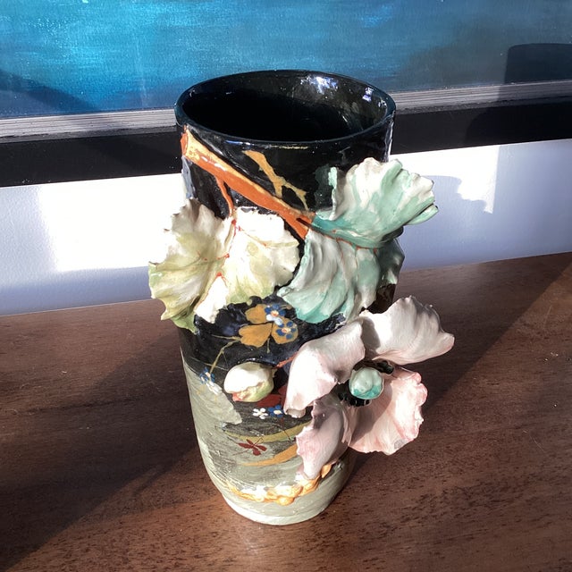 Ceramic Late 19th Century French Barbotine Art Pottery Vase by Edouard Gilles For Sale - Image 7 of 9