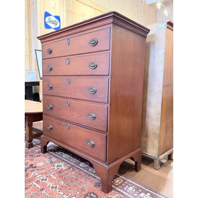 This is a distinguished late 18th century American tall chest crafted in richly toned mahogany, embodying the refined...