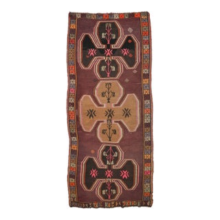 Mid 20th Century Vintage Turkish Kars Kilim Rug For Sale