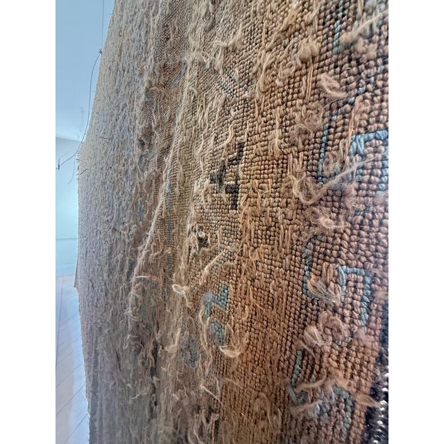 Large Early 20th Century Faded Blue and Camel Soumak Kilim Rug For Sale - Image 6 of 11