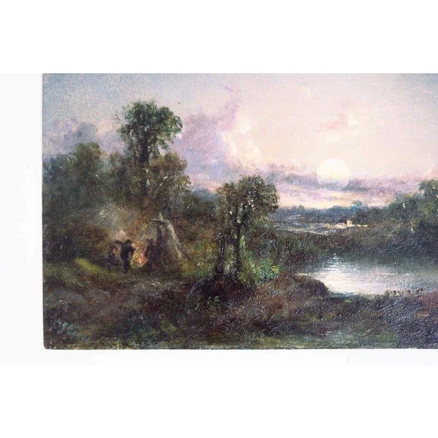 19th Century Landscape Painting Oil on Cobber in the Style of Casper David Friedrich For Sale - Image 3 of 6