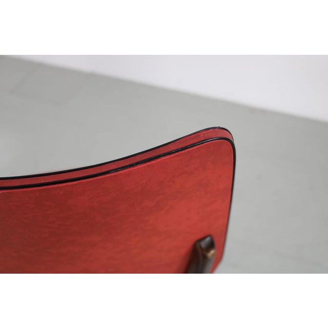 Kitchen Chair with Red Synthetic Leather Cover, 1960s For Sale - Image 14 of 18