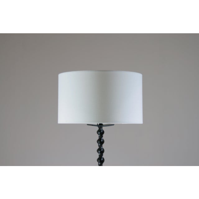 Metal Brutalist Floor Lamp in Twisted Black Metal, 1930s For Sale - Image 7 of 10
