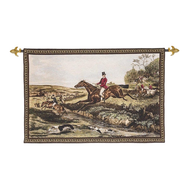 Full Cry Loom Woven Tapestry - 85 X 125 Cm (2'8" X 4'1") - Requires Rod Size 3 For Sale