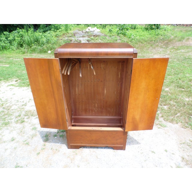 Vintage Vaughan Bassett Art Deco Waterfall Chifferobe Armoire Wardrobe Closet Chairish