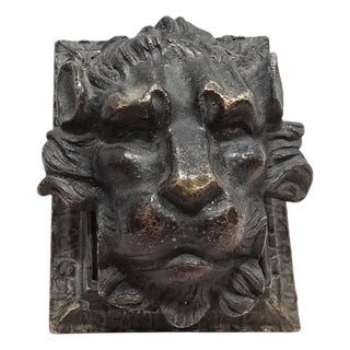 Bronze Lion Head Paperweight, 1890 For Sale