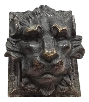 Bronze Lion Head Paperweight, 1890