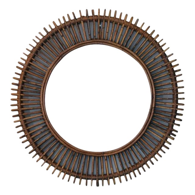 Not Yet Made - Made To Order The 'Oculus' Round Rattan Mirror For Sale - Image 5 of 5