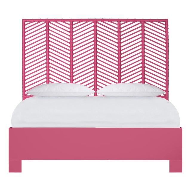 Liam Platform Bed Queen - Pink For Sale