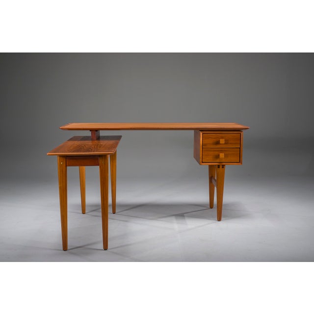 Mid-Century Modern Mid-Century Modern L-Shaped Teak Desk, 1970s For Sale - Image 3 of 18