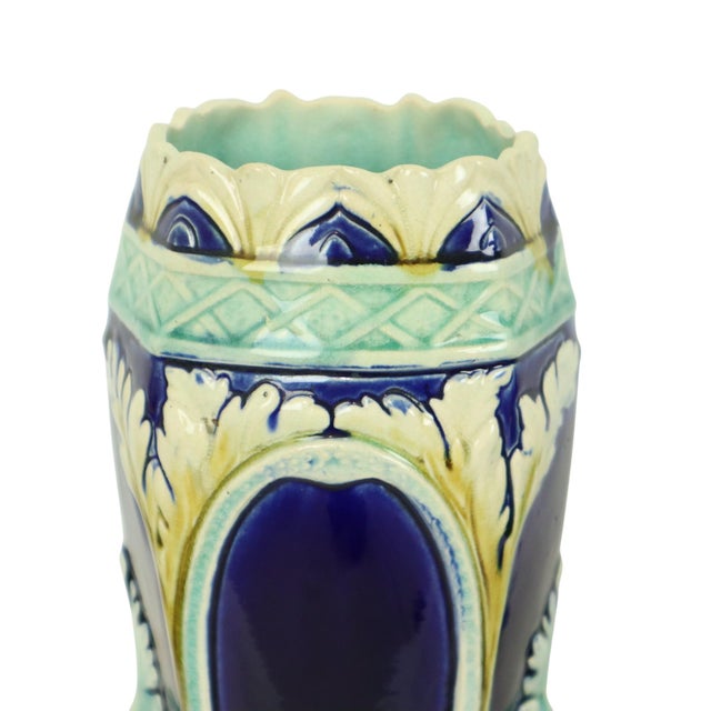 Art Nouveau Majolica Barbotine Vases and Planters, 1890s, Set of 3 For Sale - Image 15 of 18