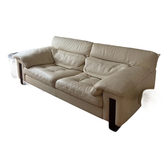 Late 20th Century Roche Bobois Vintage Leather Loveseat For Sale