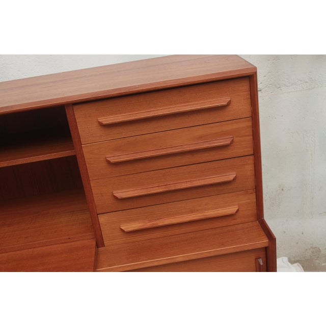 Danish Sideboard with Secretary in Teak, 1965 For Sale - Image 6 of 16
