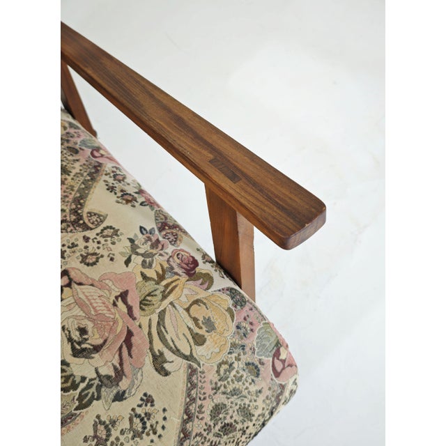 Mid-Century Modern Wooden and Floral Fabric Armchairs, 1960s, Set of 2 For Sale - Image 12 of 14