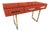 Console Table with Orange Mirror Murano Glass and Brass Finish from Justfurnituress SRL For Sale