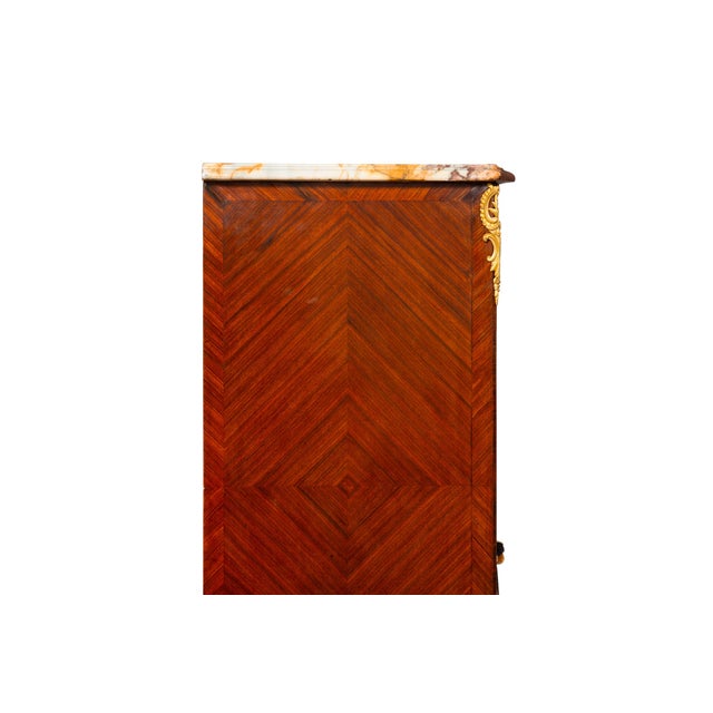 19th Century French Louis XV Style Kingwood Marble Top Bibliotheque Cabinet For Sale - Image 5 of 18